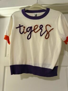 'Tigers' Short Sleeve Sweater Tee - Queen of Sparkles